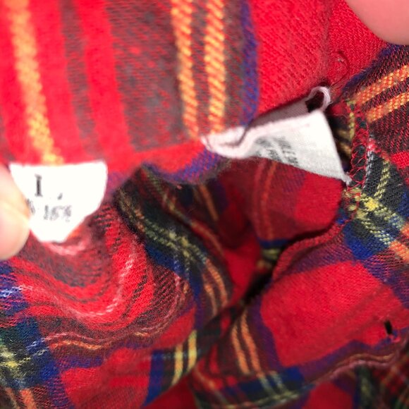 VTG LL Bean Shirt Womens Large (Long) Red Plaid Flannel Cozy Autumn Lumberjack - Picture 3 of 7